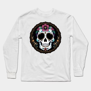 Floral Day of the Dead Skull Long Sleeve T-Shirt